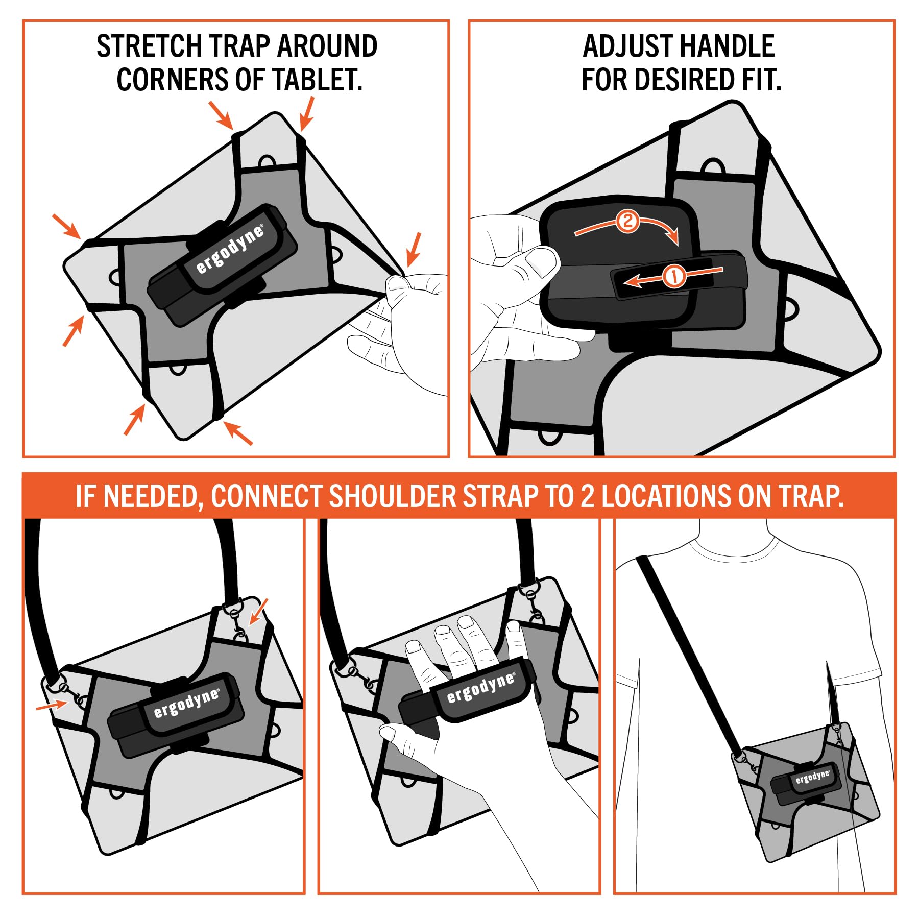 Ergodyne Squids 5549 Support de Tablette avec bandoulière Amovible, Solutions pour appareils Mobiles