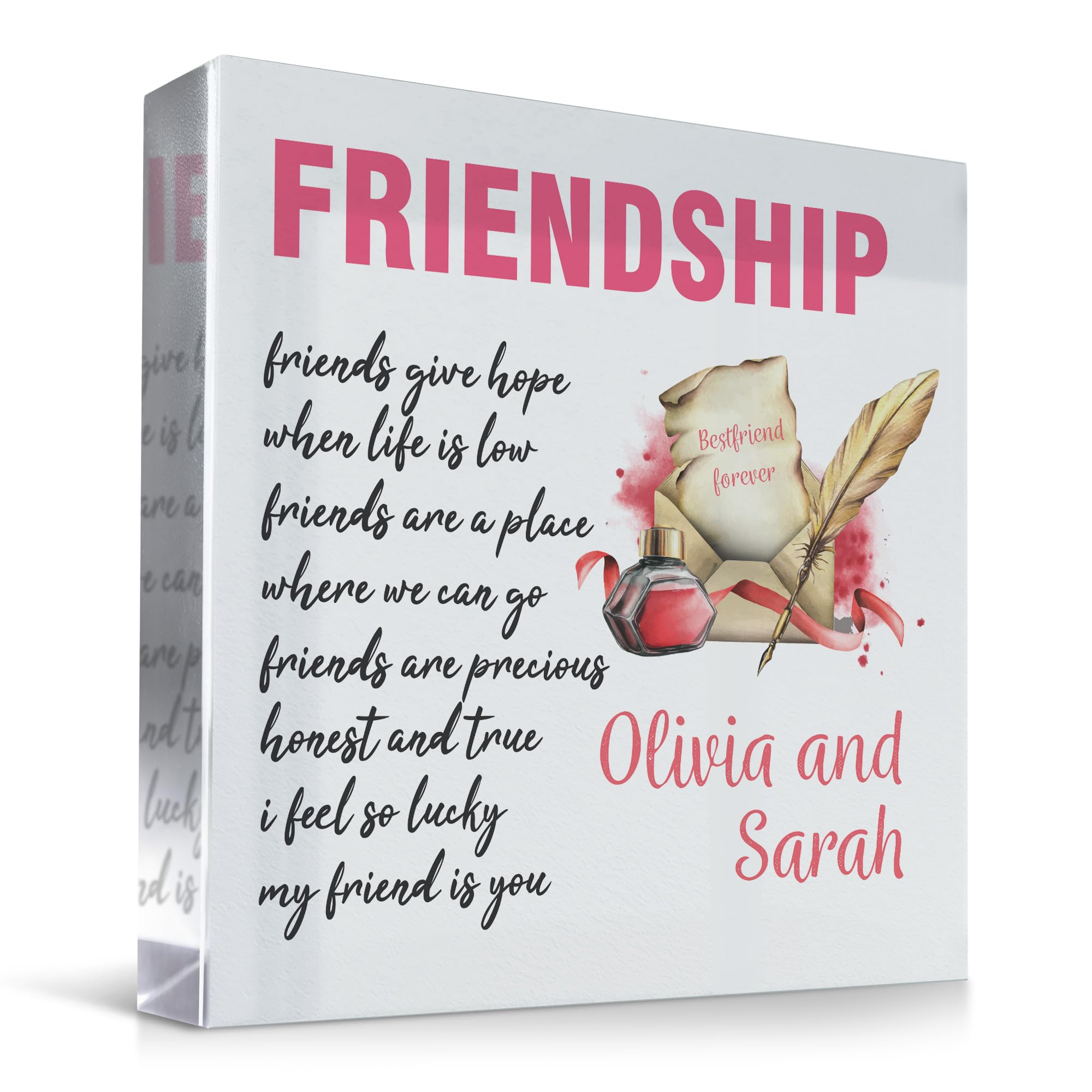 Red Ocean FRIENDSHIP SIGN PERSONALISED Best Friend Gift For Birthday Christmas Thank You Gift For Her Him BEST FRIEND For Women Birthday Gifts For Her