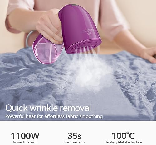 Miniatura 2 de HiLIFE Compact and Efficient Handheld Garment Steamer  Quick Wrinkle Removal with No Water Spills, Large 300ml Tank for 6 Garments