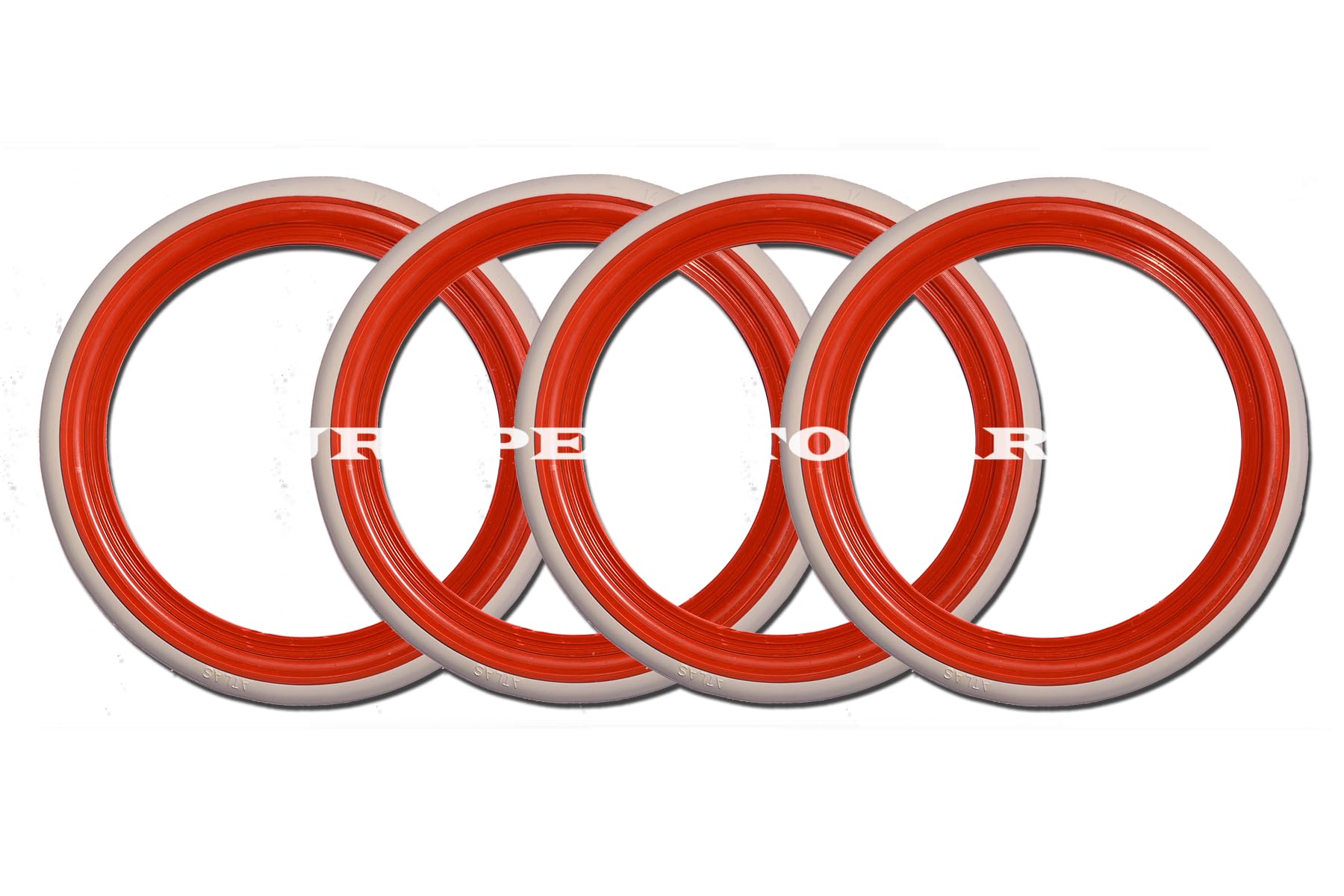 Generic Custom West Style Atlas 14'' inch Wheel Red and White Wall Port-o-Wall tyre line Insert Trim Set 4pcs