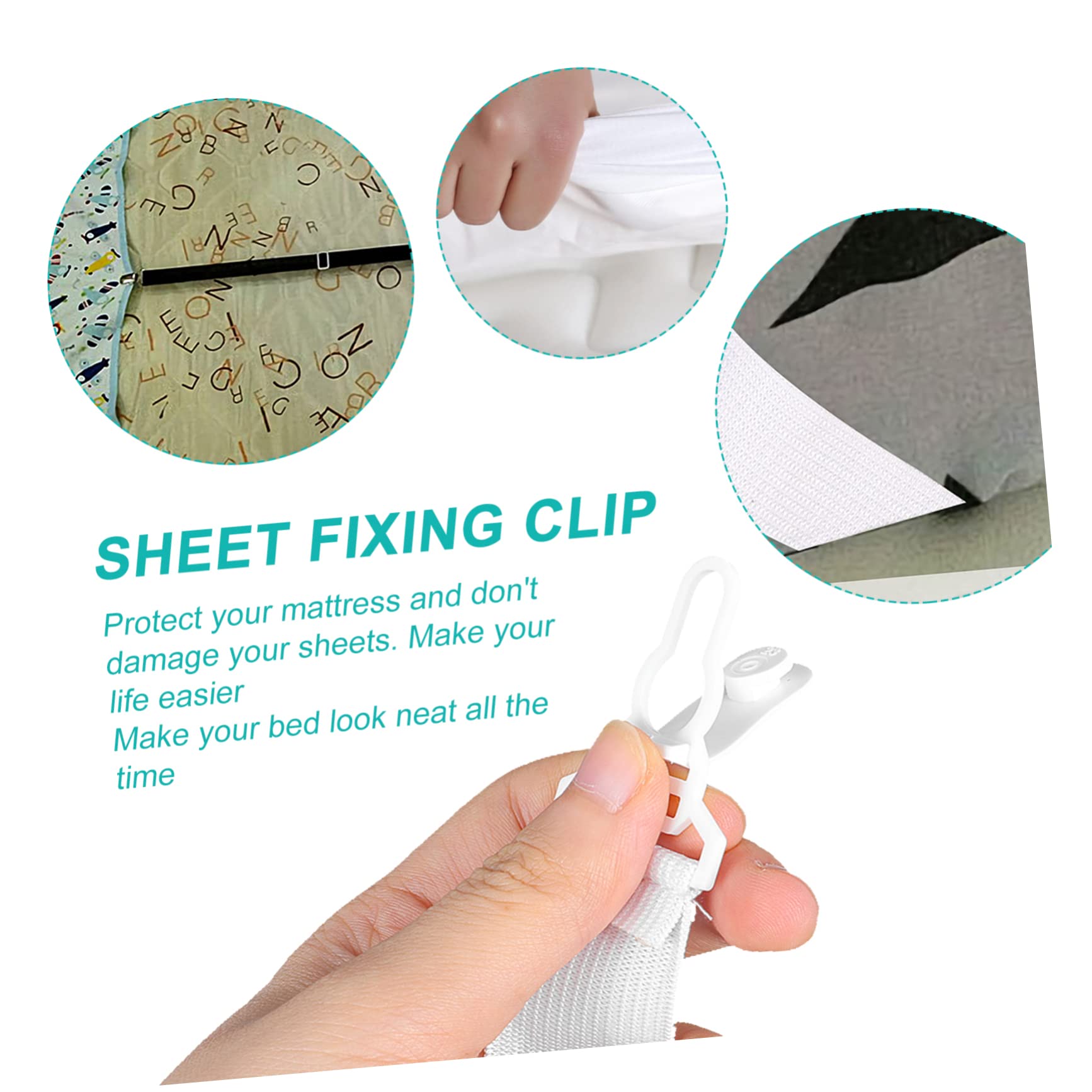 Ciieeo 3sets Mattress Straps Fitted Sheet Clips Bed Sheet Holder Straps 16pcs*3