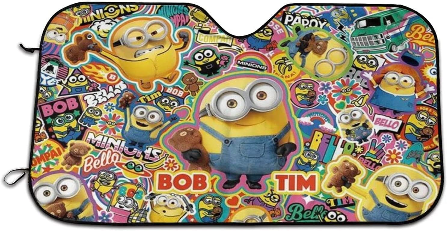 ミニオンズ ボブ サンシェード 車 フロントサンシェード 遮光断熱 吸盤 日除け 紫外線対策 折り畳み式 最大62 Offクーポン 70cm キャラクター おしゃれ 自動車 車用品 かわいい アニメ ｋｉｓｙｍｅａｒ 130