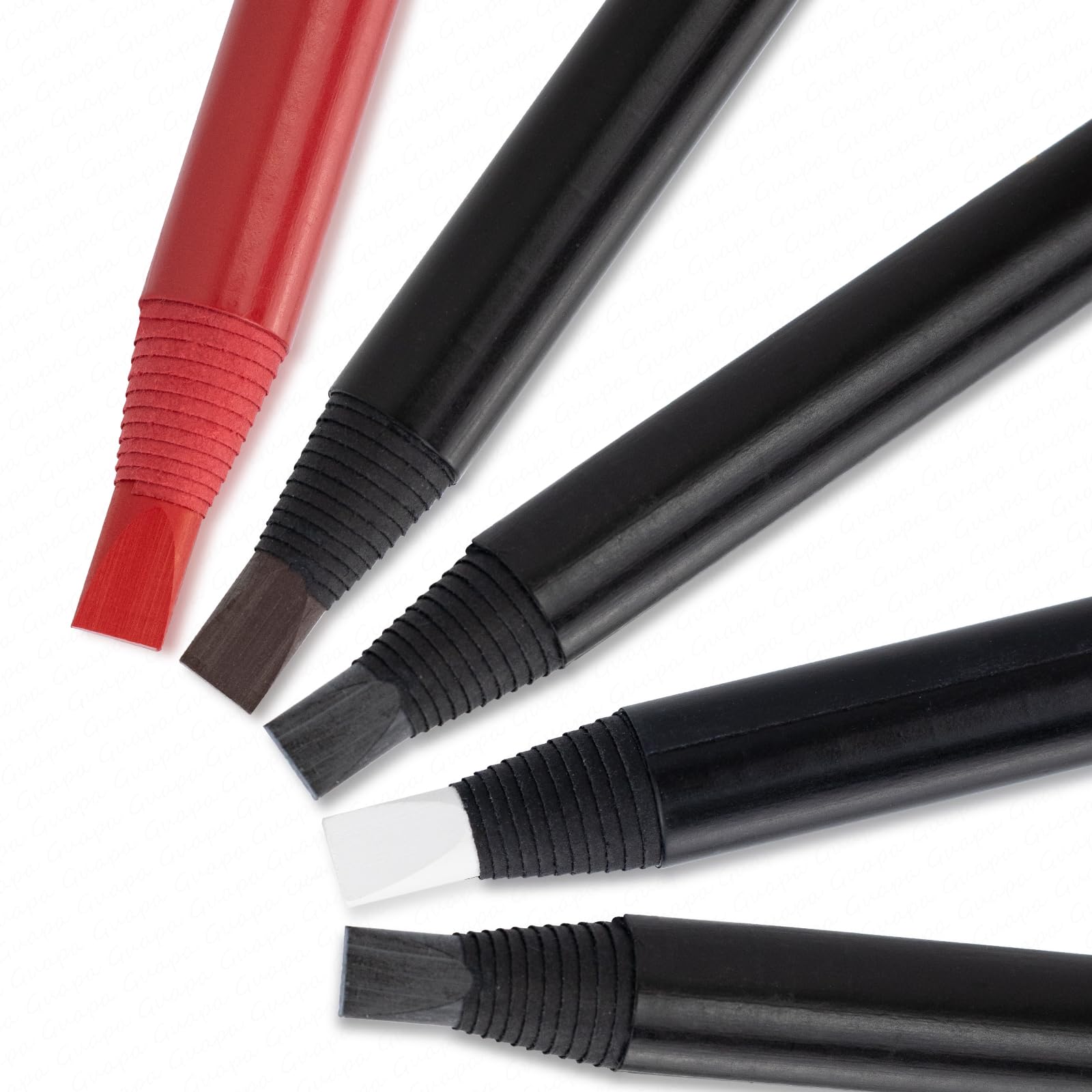 5PCS Peel-Off Hard Brow Pencil –Waterproof Pre-Draw Eyebrow Mapping Pencils for Precise Shaping – Black,White,Brown,Red Microblading Brow Position Tool (A Pack of 5PCS Mixed Color)