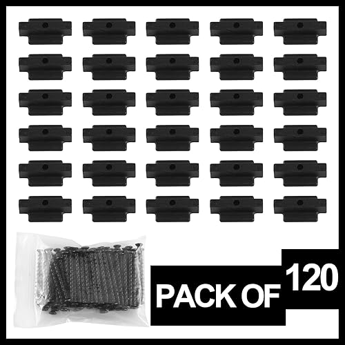 Miniatura 7 de Bucherry Sujetadores ocultos, clips de nailon para fijación de cubierta, sujetadores de cubierta compuestos con tornillos de ranura cuadrada negra