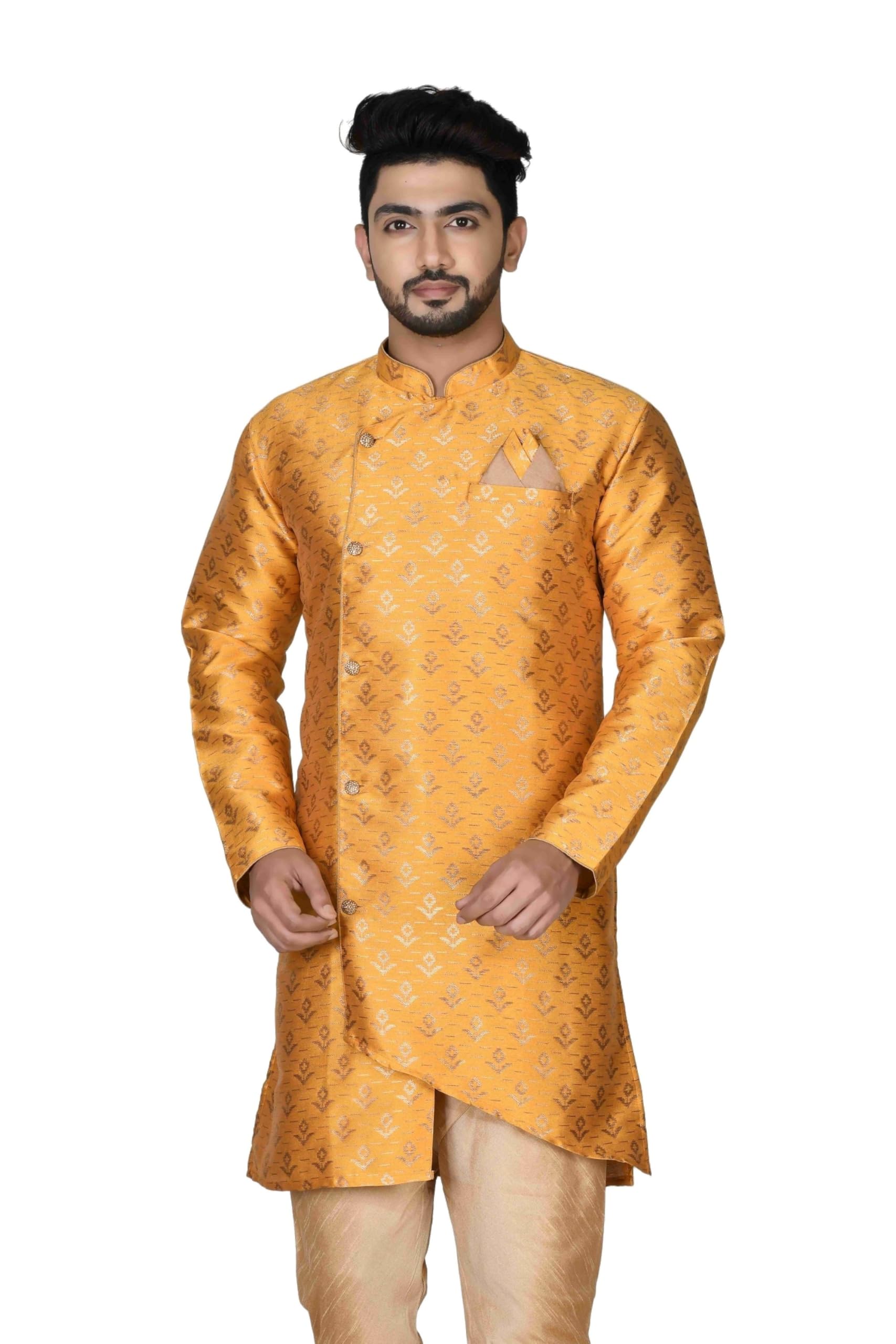 ranak Banarasi Jacquard Kurta for Men | Printed | Subtle Ethnic Wear for Daytime Rituals (VLSMK376)-picture-21