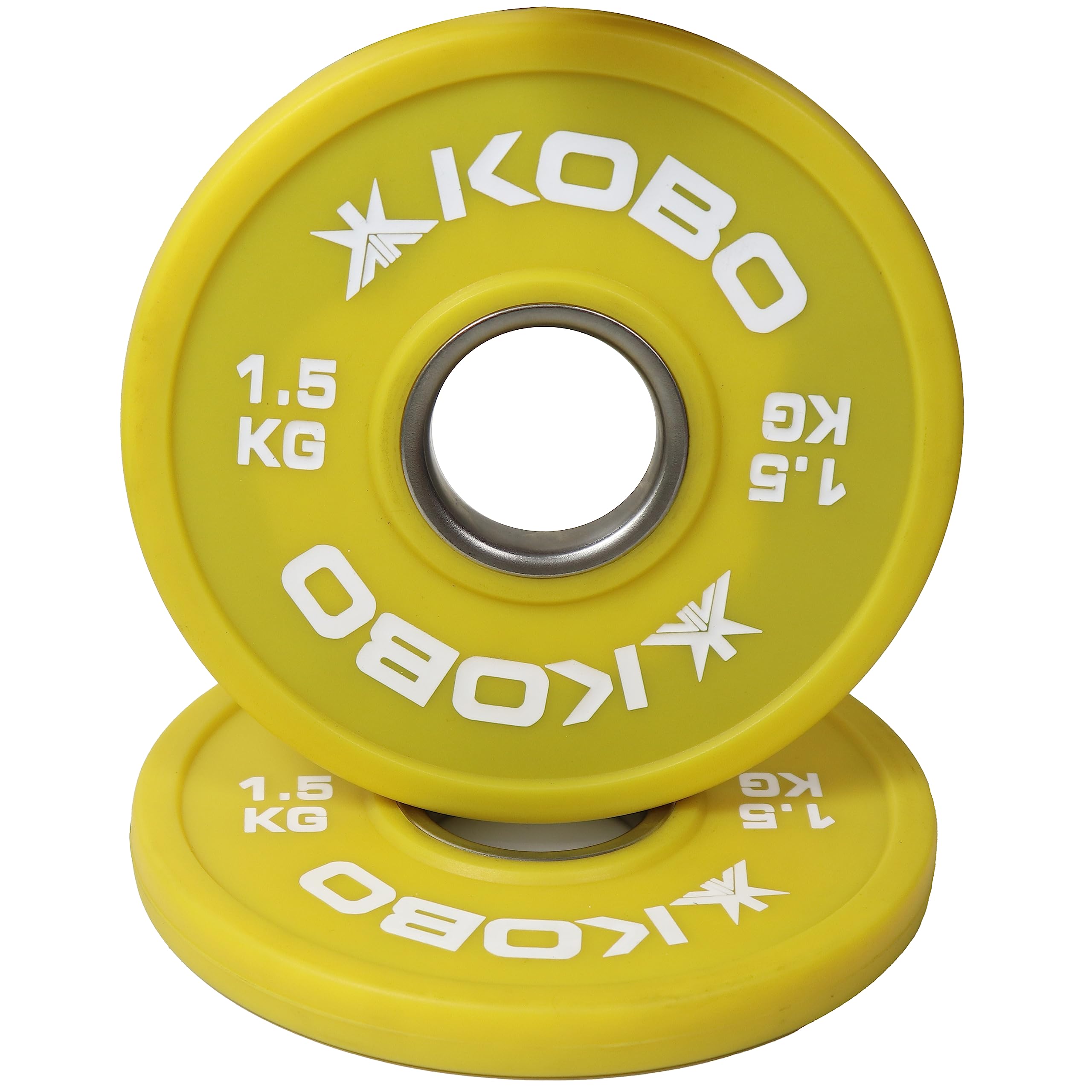 Kobo Urethane Olympic Fractional Plates/Fractional Weight Plates inch  Steel Ring Olympic Weightlifting Crossfit Gym Eco-Friendly Competition CPU 