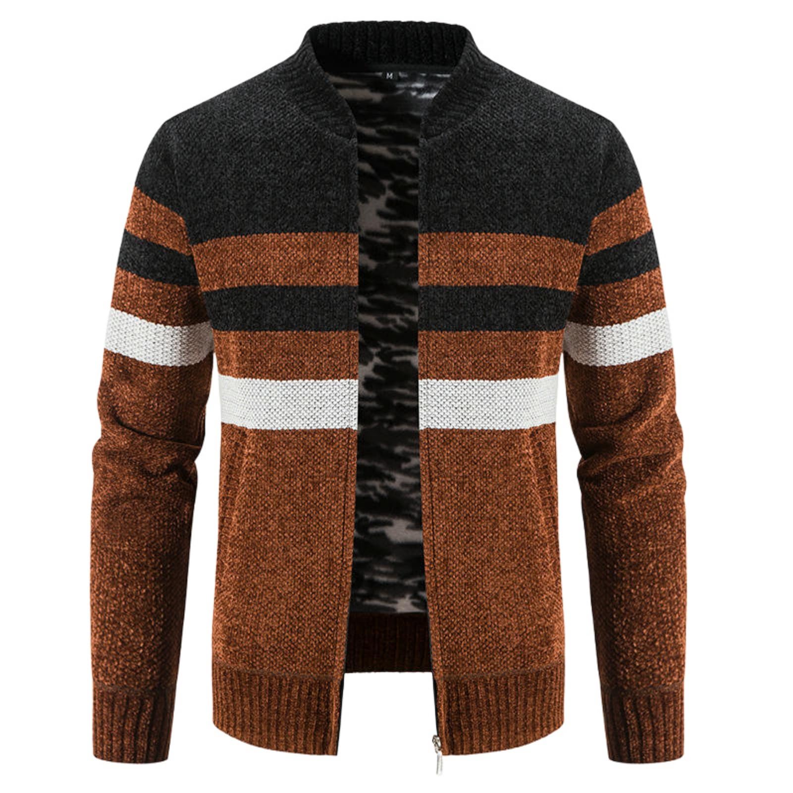 Męski jesienny czas wolny Colorblock stójka sweter z dzianiny