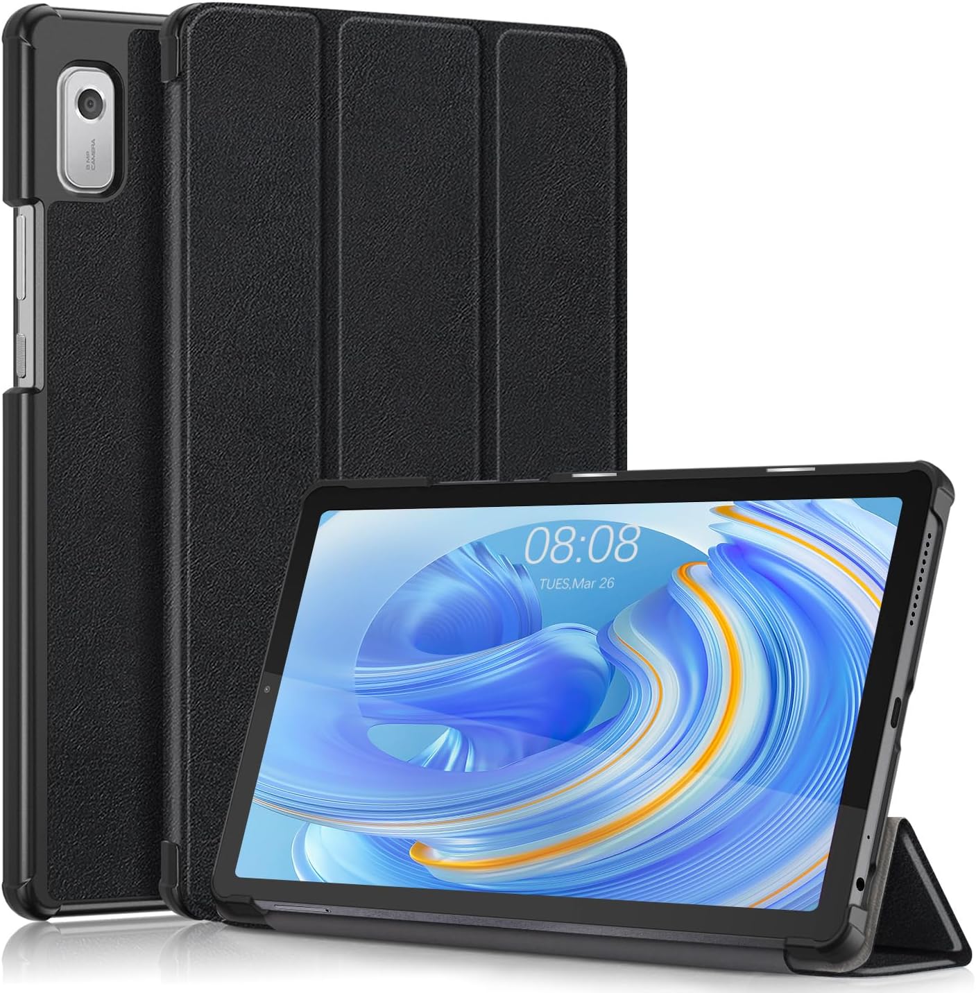 DUEDUE for Lenovo Tab M9 2023 Case, Lenovo Tab M9 9.0 Inch Tablet Case, Slim Tri-Fold Stand Tablet Case Shockproof Cover for Lenovo Tab M9 (TB-310FU) Tablet Black