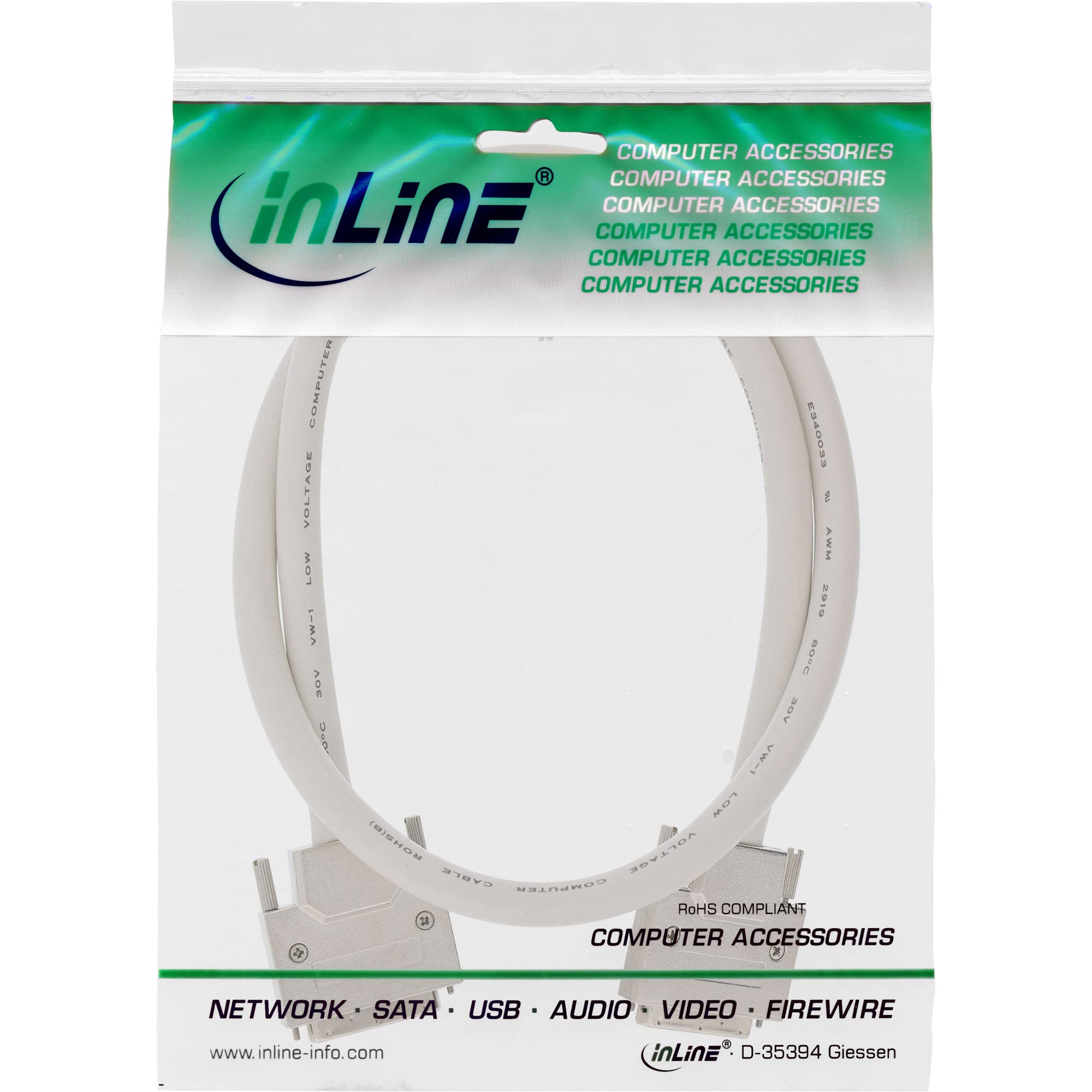 InLine® SCSI U320 Kabel, 68pol Micro Centronics (VHD) Stecker/Stecker, 1,8m