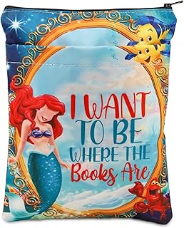 KEYCHIN Princess Ariel Book Sleeve Mermaid Ariel Fans Gifts I Want To Be Where The Books Are Ariel Book Cover Protector For Bookish Bookworm (Ariel-BS)