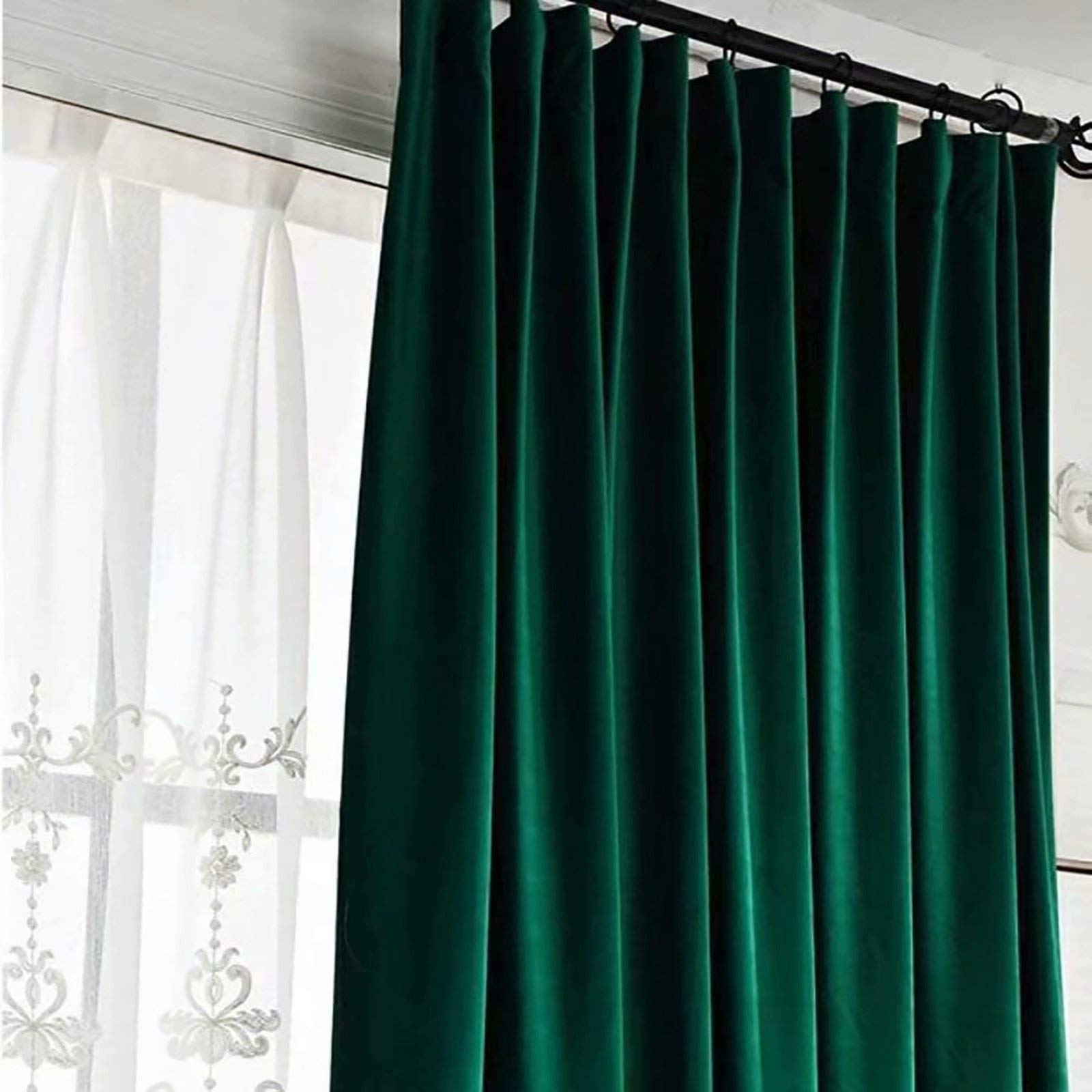 Insulation Curtains, Blackout Curtains, Eyelet Curtains, a Pair of Green in the Living Room and Bedroom