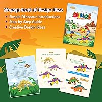 Vista 4 de Dinosaur Air Dry Clay Kit – Create 5 Dinosaur Models with 12 Colors of Modeling Clay, Instruction Guide – Fun & Educational Craft Set for Kids