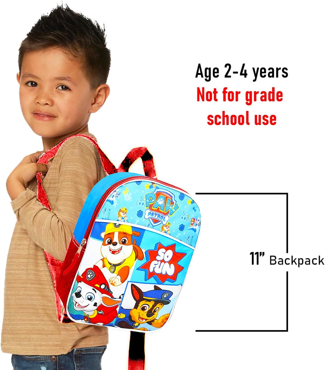 Paw Patrol Mini Backpack with Lunch Box for Kids, Boys ~ 5 Pc School Supplies Bundle with 11" Paw Patrol School Bag, Lunch Bag, Water Bottle, Stickers, and More - Image 8