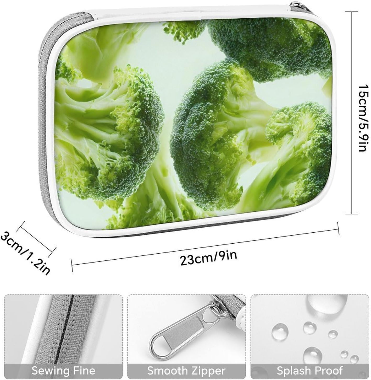 Green Broccoli Cosmetic Bag Makeup Brush Organizer Bags image 2