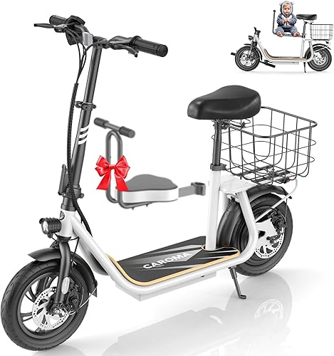 Miniatura 107 de Caroma Electric Scooter with Seat, Max 30 Miles Range&20MPH Speed, Peak 800/1200W Motor, Foldable Electric Scooter for Adults and Teens, Commuter E