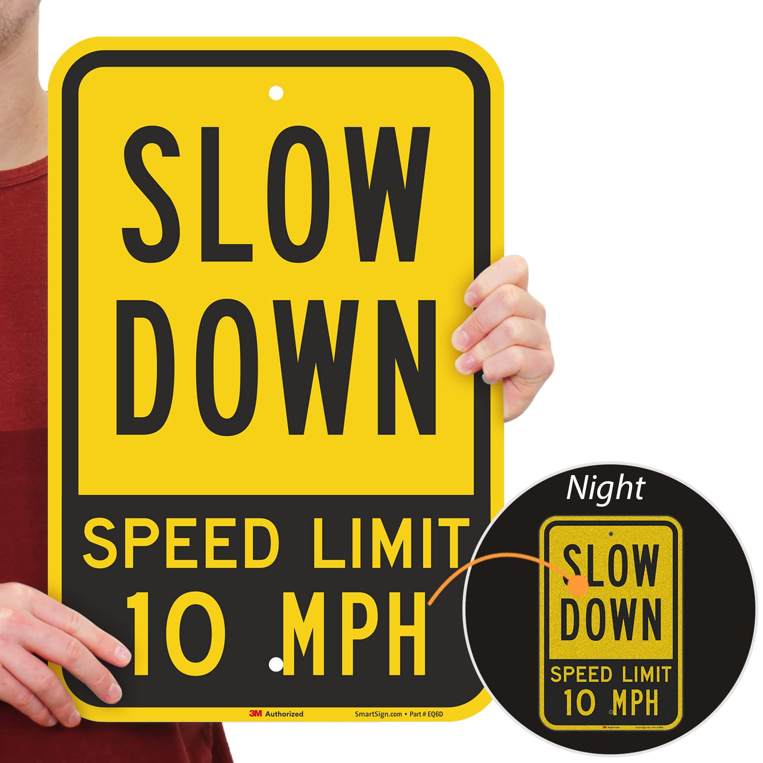 Buy SmartSign 18 x 12 inch “Slow Down - Speed Limit 10 MPH” Metal Sign ...