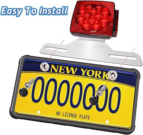 Miniatura 4 de Soporte de matrícula de remolque con marco de silicona para placa de automóvil para camiones, barcos, casas rodantes, placas universales con kit de