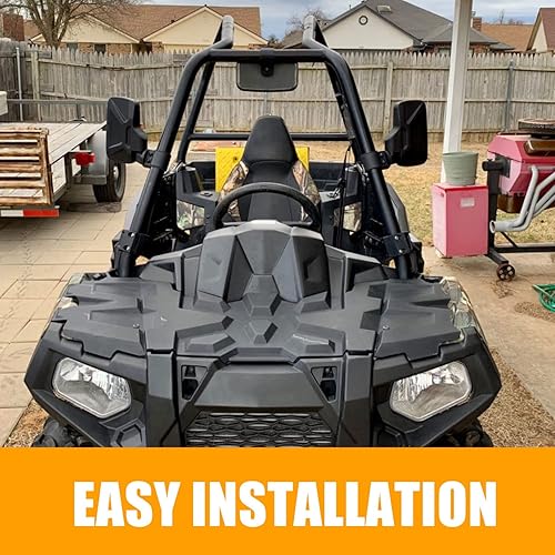 Miniatura 8 de RANSOTO Espejo retrovisor lateral UTV y espejo central para barra de 1.6 a 2 pulgadas, compatible con Polaris RZR Ranger Can-Am Maverick Commander