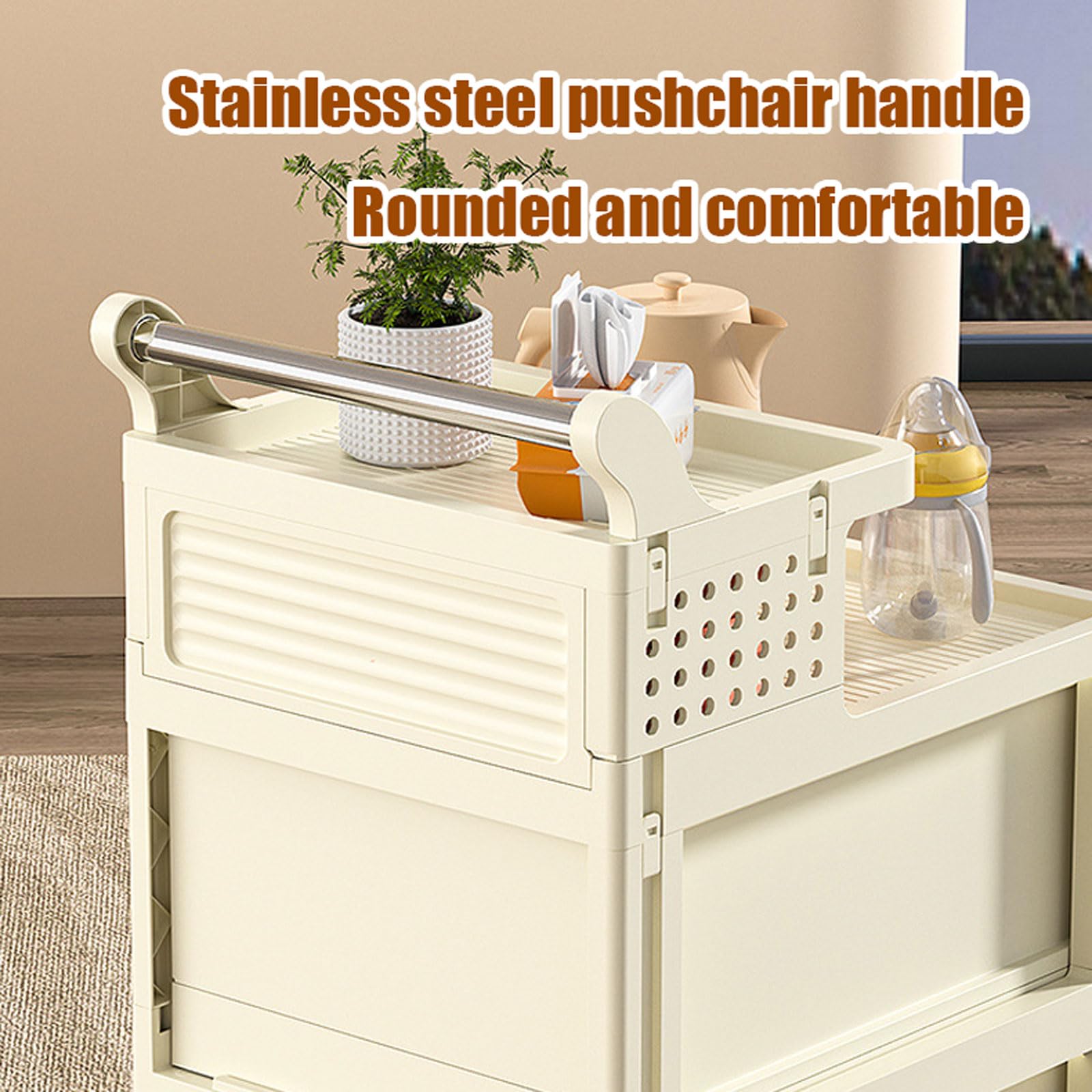 Gabinete de Almacenamiento de Baño Delgado con Ruedas Carro de Cocina Estrecho con Asa, Gabinete de Piso Impermeable con Ruedas Y Cajones para Espacios Pequeños