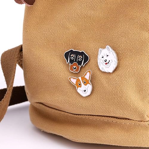 Miniatura 4 de 2 piezas de broche de metal para perro, insignias de identificación para niños y adultos, ropa, mochilas, regalos de decoración (10 bordes Collie)