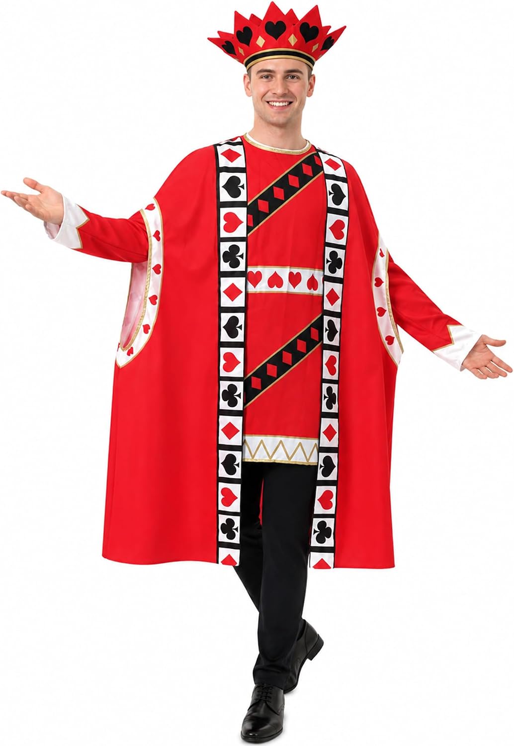 Halloween King and Queen Heart Costume, Adult Red Poker Heart Robe Costume