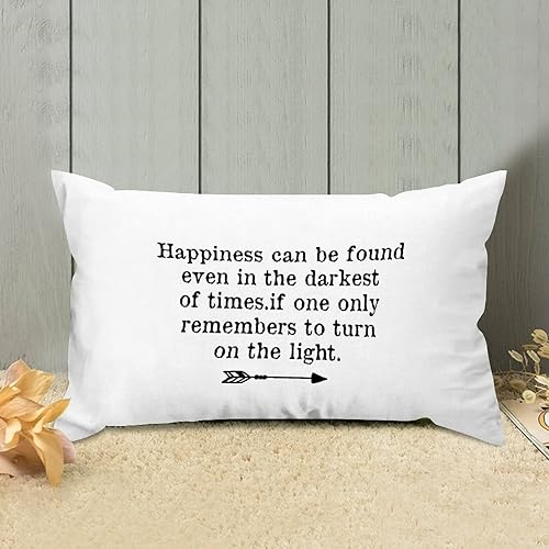 Miniatura 5 de Rebbygena Happiness Can Be Found Even in The Darkest of Times - Fundas de almohada lumbar de 12 x 20 pulgadas fundas de cojín de lona para sofá