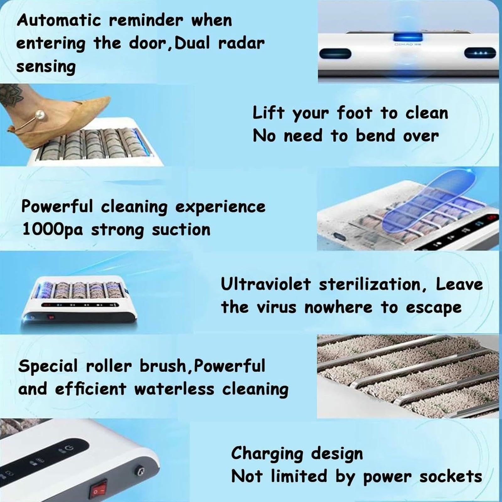 Máquina automática de limpieza de zapatos, pulidora eléctrica, limpiador sin agua, cepillo recargable, sistema inteligente de pulido de suela