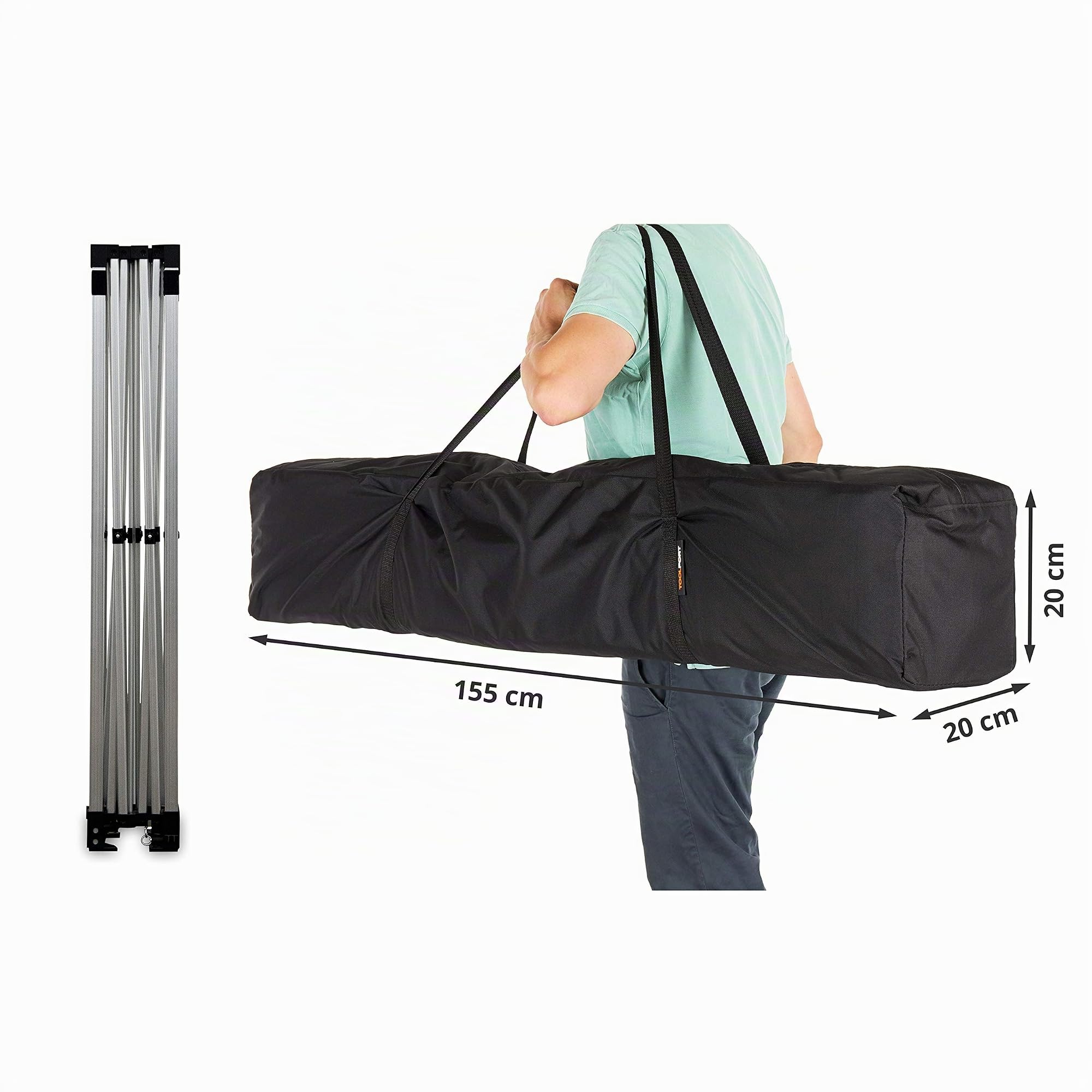 TOOLPORT Gazebo Pieghevole Giardino 3x3m Alluminio Telo Poliestere Idrorepellente Padiglione Mercati Sagre Crema