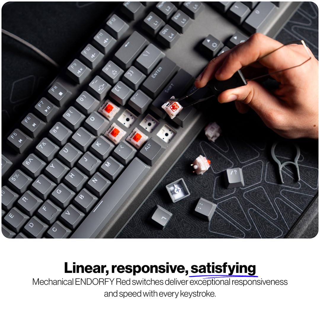 ENDORFY Thock V2 CZ, Red switches by Gateron, hot swap, controllo volume, funzione mute, software, top in alluminio, macro programmabili