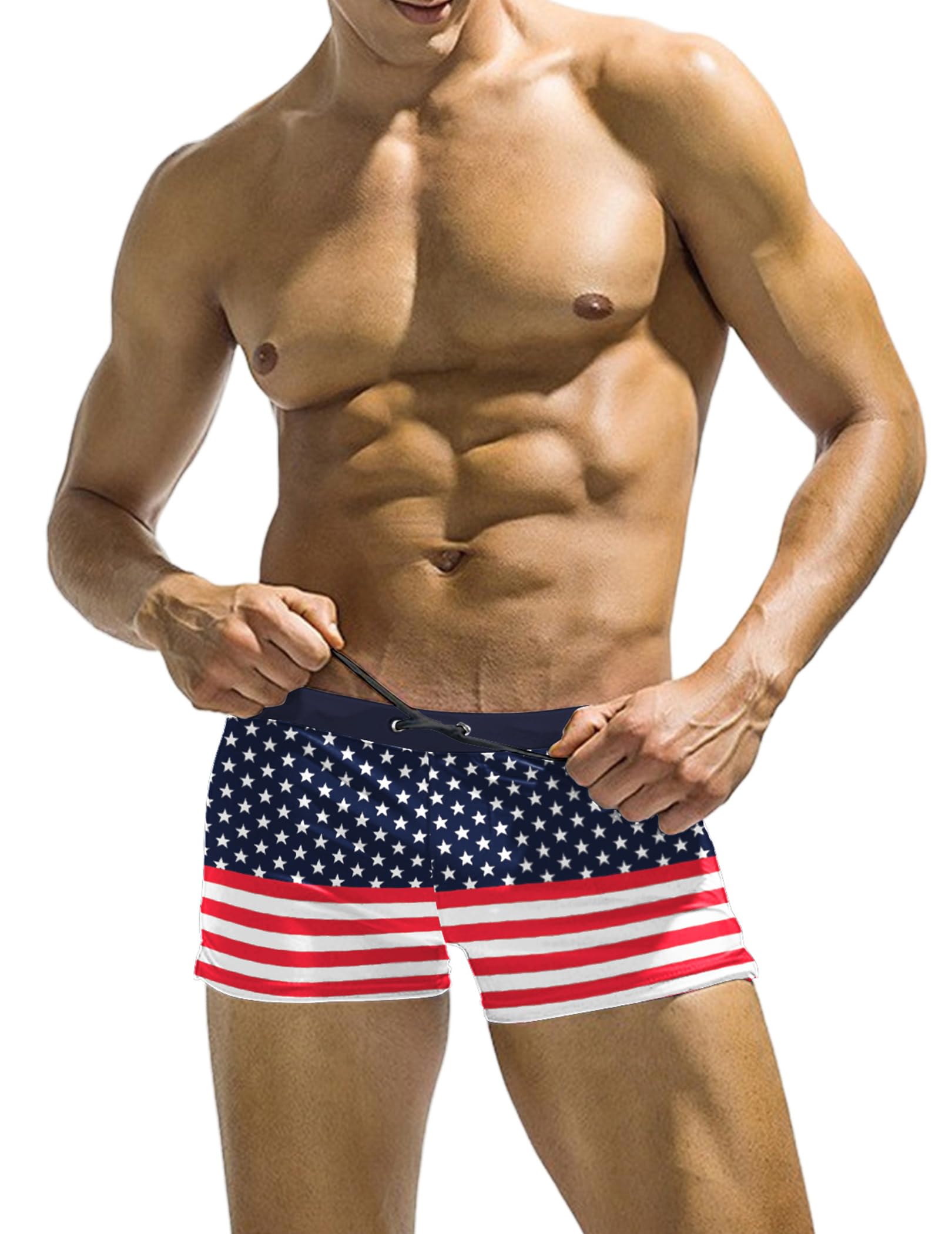 COOFANDY Men's Square Leg Swim Briefs Tight Swim Trunks Swimsuit Athletic Bathing Suit Swimwear with Liner