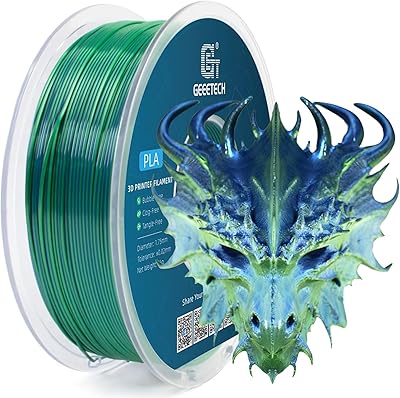17 – GEEETECH Silk PLA 3D Printer Filament 1.75mm, Silk Dual Color PLA Filament 1KG(2.2lbs), Dimensional Accuracy +/- 0.02 mm, Bicolor Filament P…
