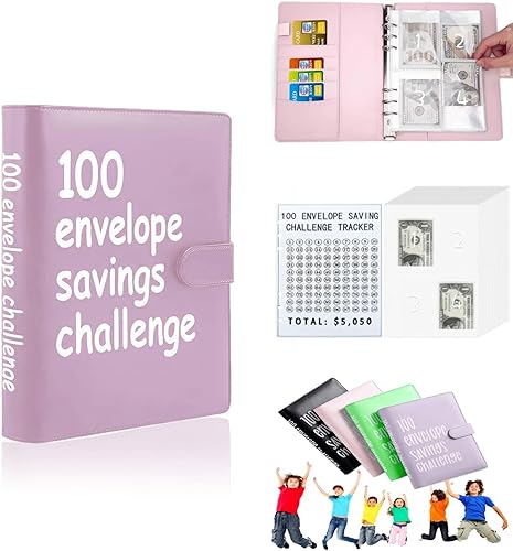 Vista 12 de Libro de desafíos de ahorro de dinero con sobres, carpeta de desafíos de ahorro de dinero, libro de ahorros con sobres de efectivo