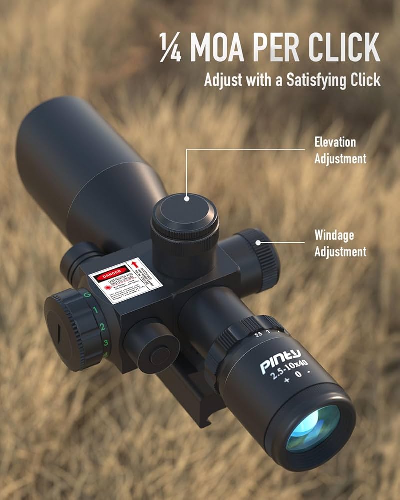 Amazon.com : Pinty 2.5-10x40 Red Green Illuminated Mil-dot