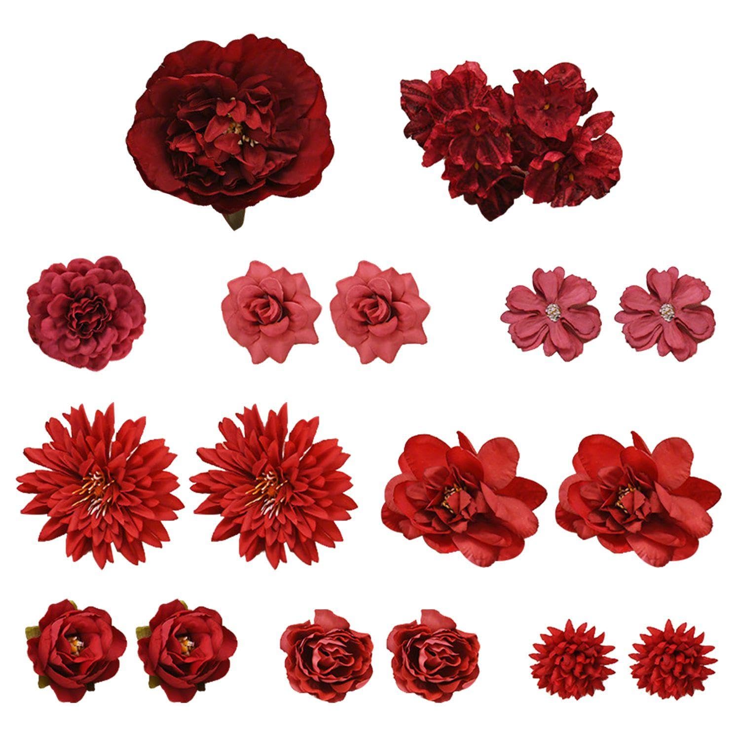 Tvsvkwe Red 17 -Style Simulated Flowers, Diy Handicraft Materials, Which Can Decorate Dining Tables, Cakes, Headdresses, And Bouquets.
