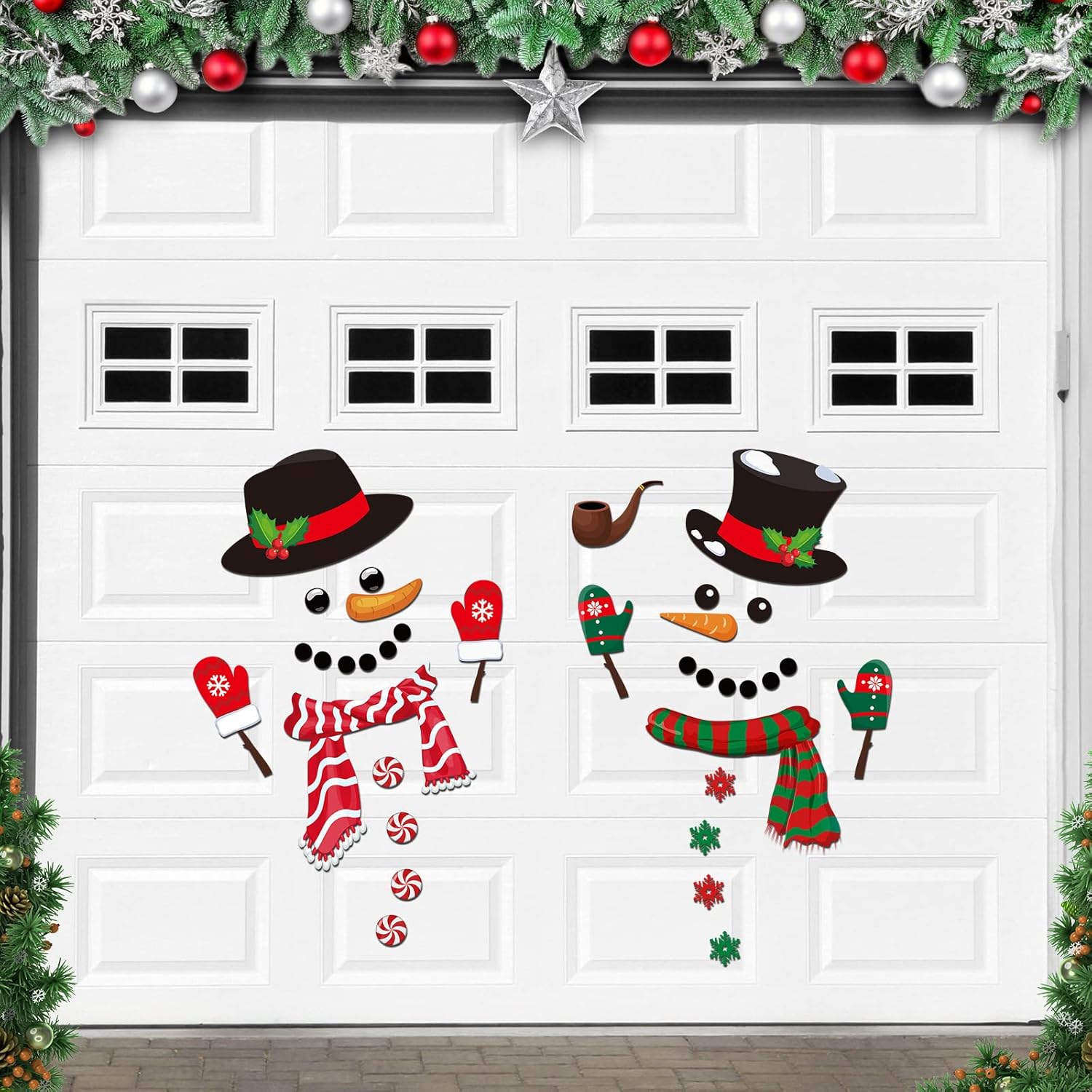 2 Sets Christmas Garage Door Decorations Snowman