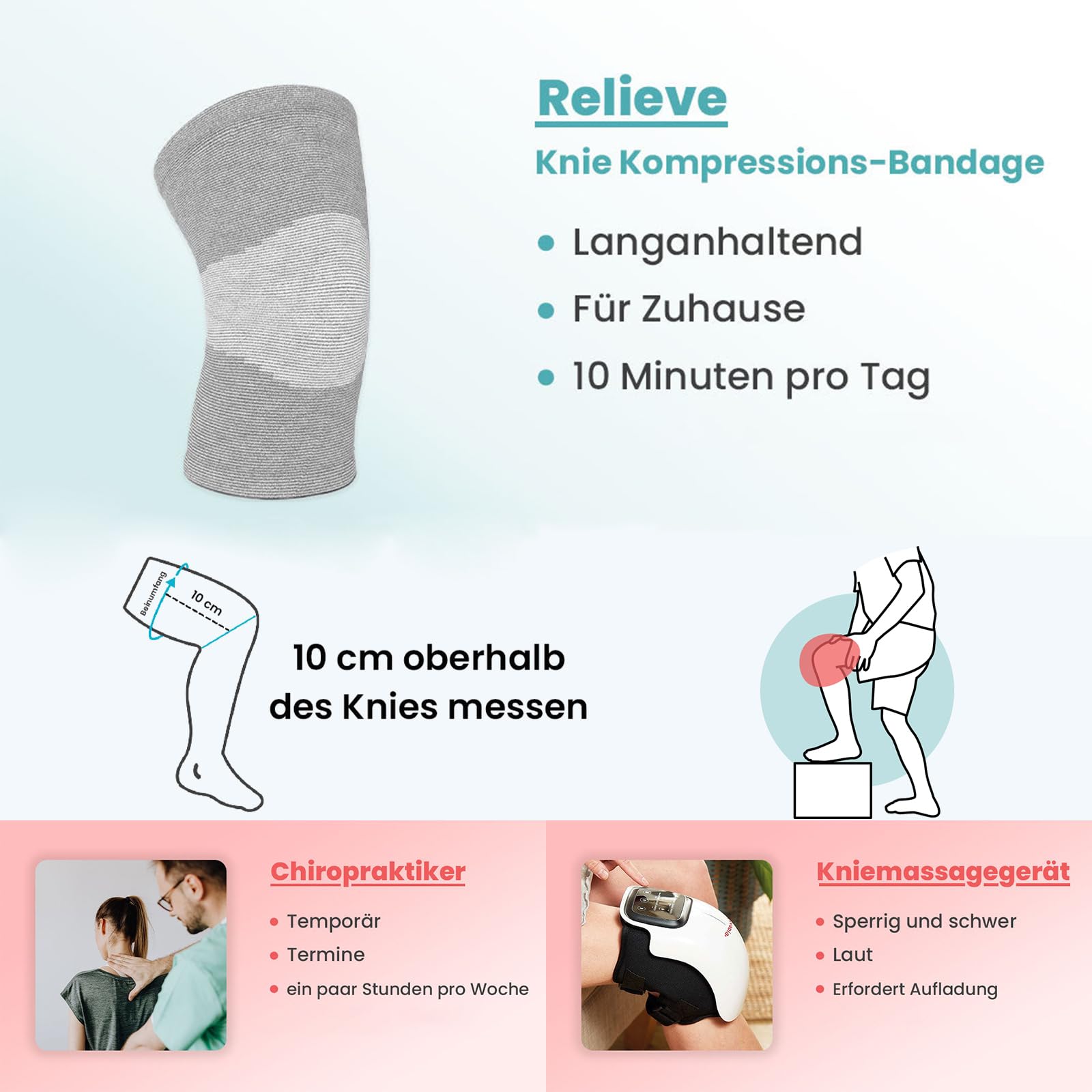 MEIION Relieve - Bambus Knie Kompressions-Bandage Kniestrümpfe Gym Unisex-Sport- und Fitness-Knieorthese Kniebandage Sport-Knieschoner Atmungsaktiv und Bequem für Damen und Herren Beige XL