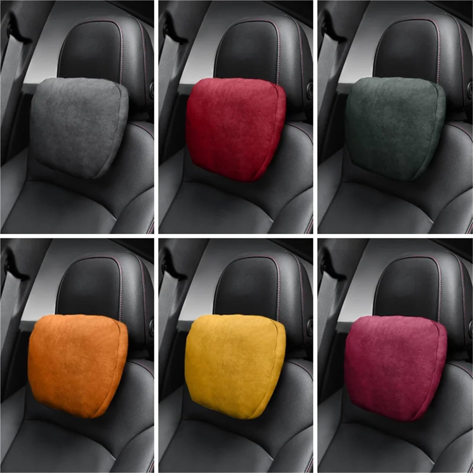 Auto Kopfstütze Pads Passend für Volvo Wildleder Auto Kopfstütze Nackenstütze Sitz Weiches Universal Verstellbares Auto Kissen Nackenstütze Kissen(2 pcs Green)