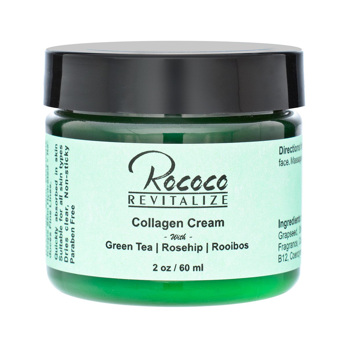 RococoLife Collagen Cream with Green Tea Rosehip Rooibos - 2oz