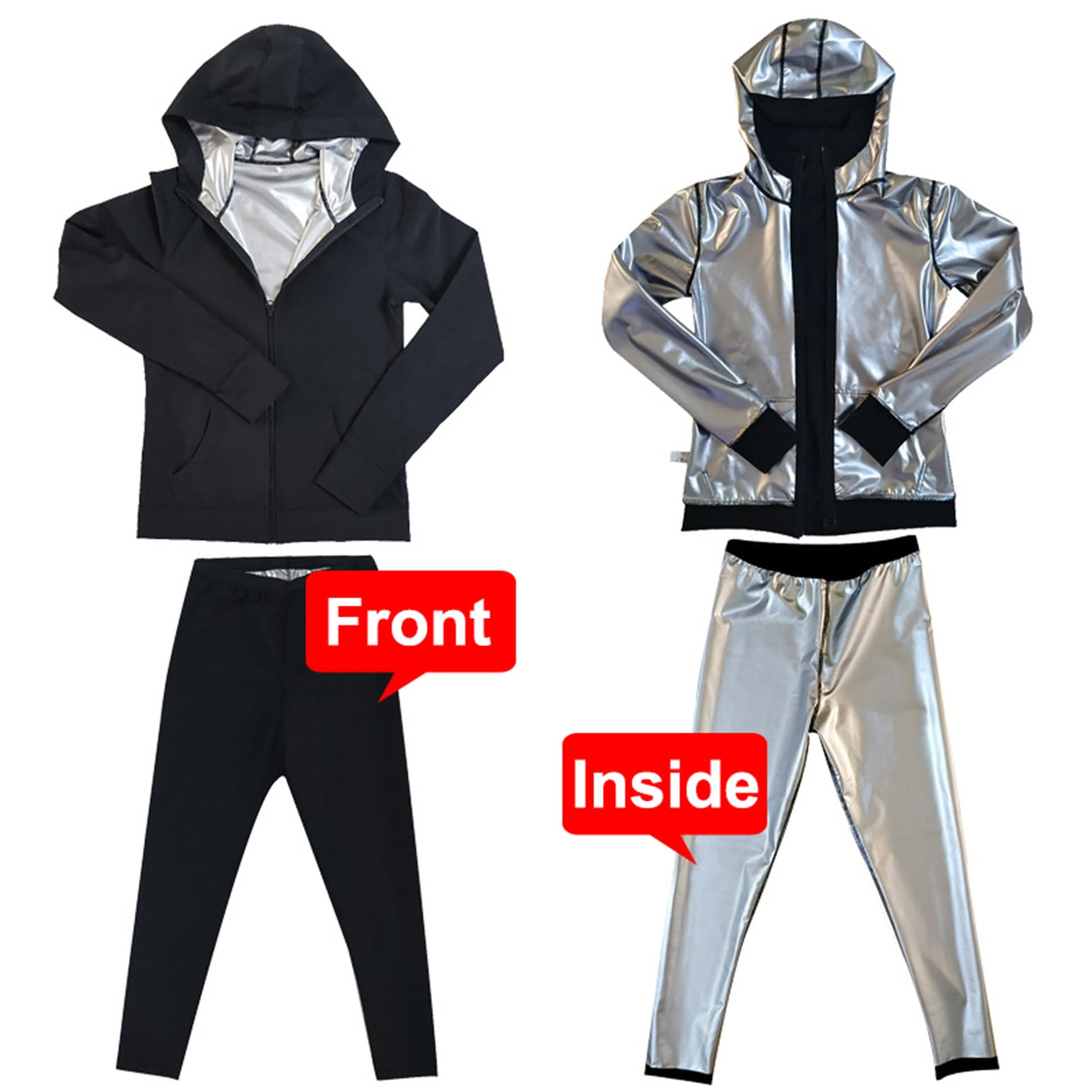 Traje Sauna Mujer Adelgazante, Trajes De Sudoración, Fajas Reductoras Mujer Adelgazantes, Traje De Sudor Pérdida De Peso para Fitness Yoga Running, Conjunto De Pantalón Superior