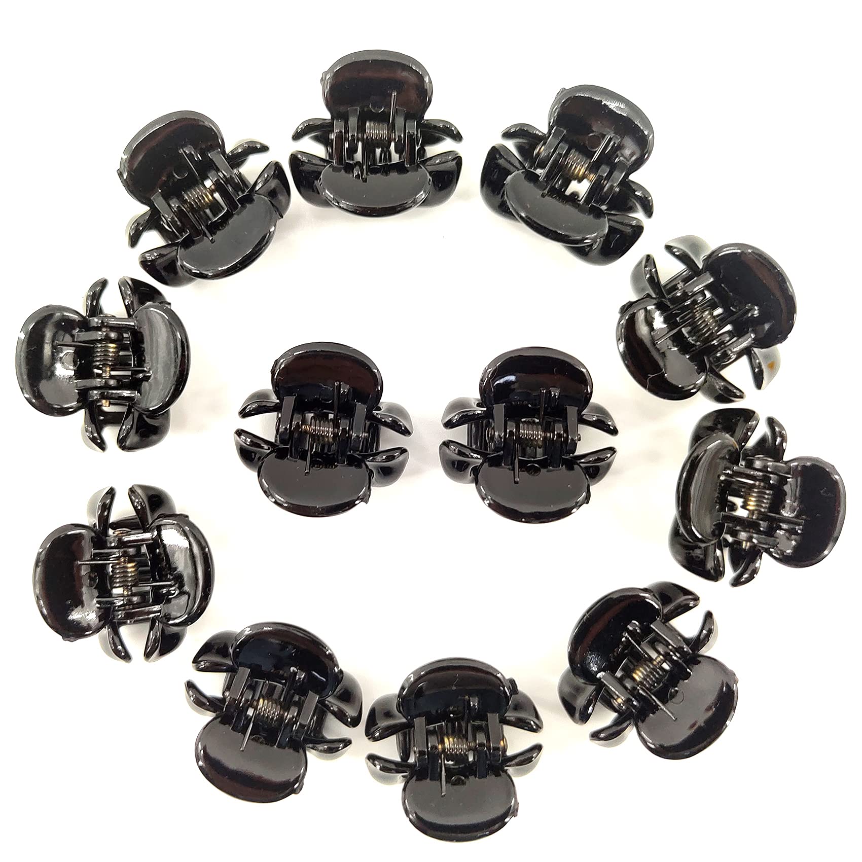 Zayin Mini Butterfly Hair Claws,Colorful small hair clips Anti Slip Styling Barrettes Decorations Suitable for Claw Hair Clips for Thin Hair Straight Hair Kids boy Girls adult 12 Pack(black)