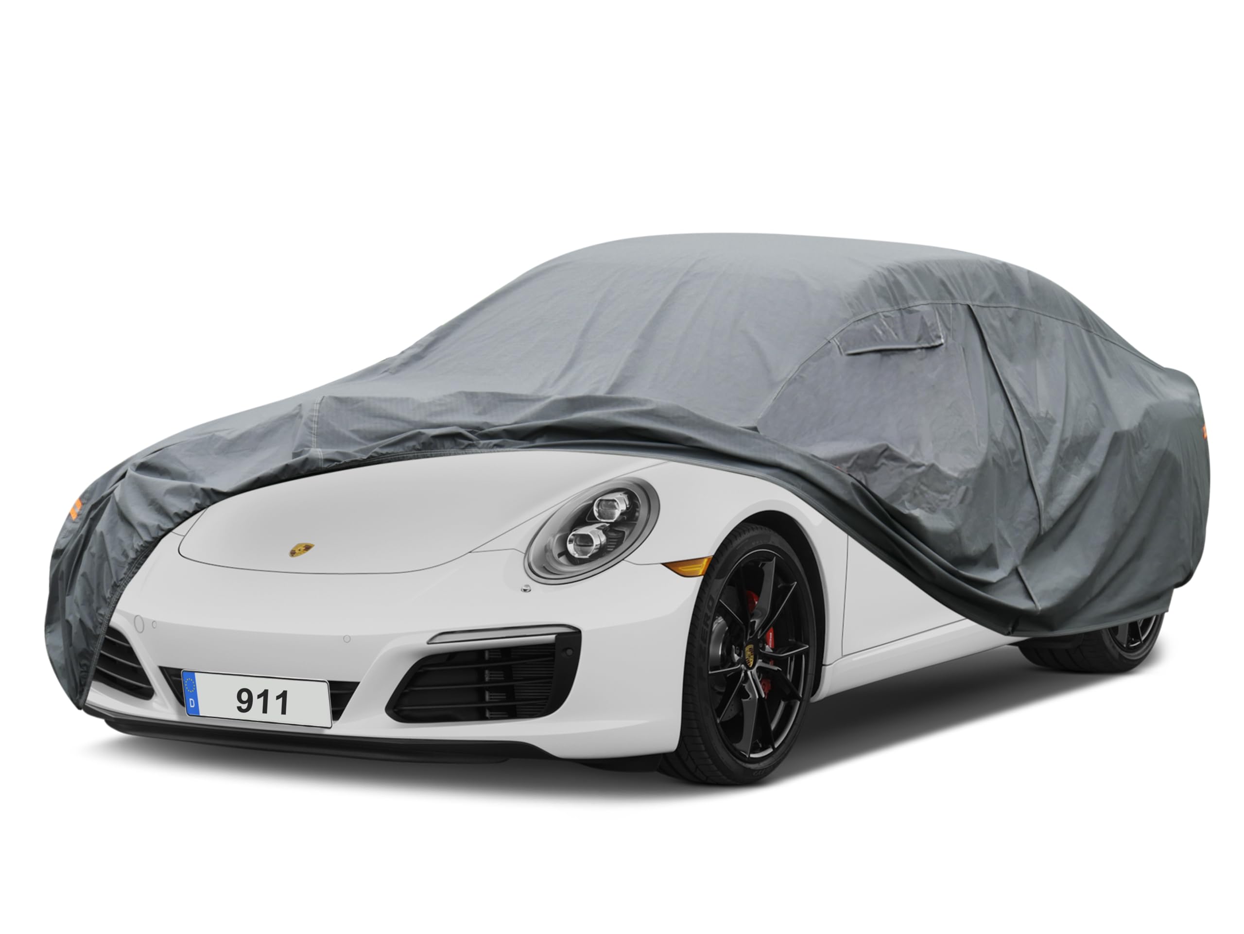 GUNHYI Premium Car Cover Custom Fit Porsche 911 (2011-2026), 16 Layers Heavy Duty Car Cover Waterproof All Weather with Zipper Door for Sun Rain Snow Dust Uv Protection