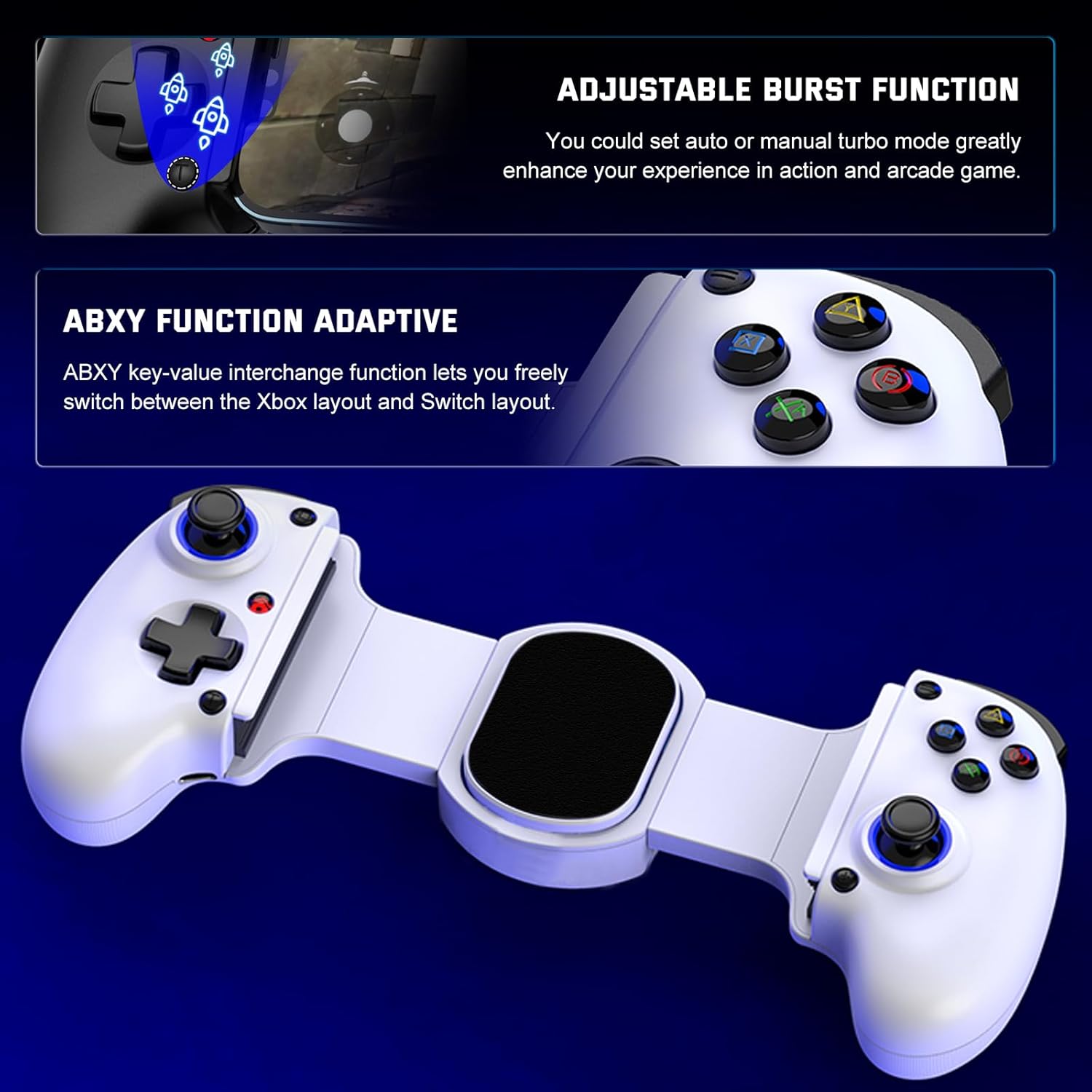 Joso D10 Phone Game Controller For iPhone/Android/Pc/Switch With Hall Effect Joysticks/Hall Trigger Play COD, Genshin Impact Android Game Controller Support Cloud Gaming/PS Remote Play White 6 71iVokoO3SL. AC SL1500