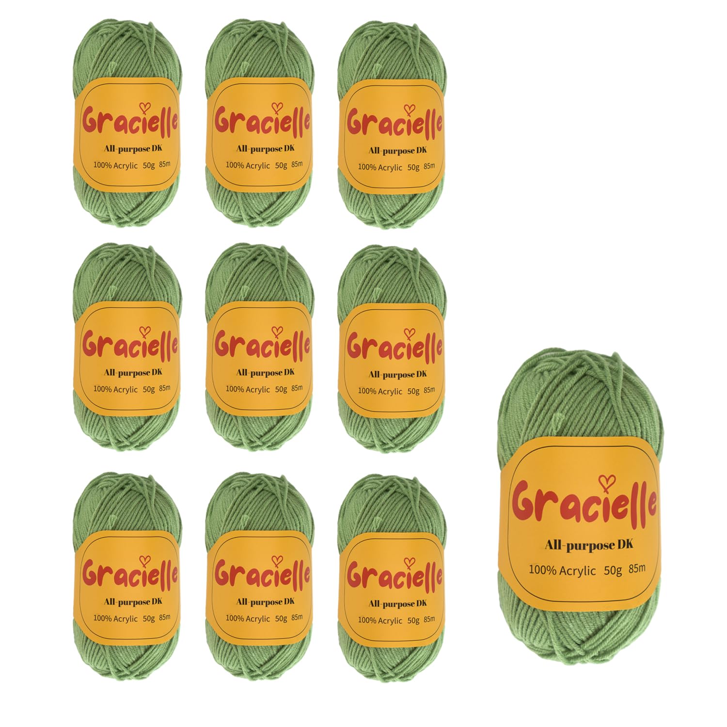 Gracielle All-Purpose DK Yarn Pack, 500g, 100% Acrylic for Crochet and Knitting, Multi-Colour Selection for Blankets and Crafts (25)