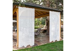 SpaceDresser Waterproof White Outdoor Curtains - Functional and Aesthetic Perfection for Patio Elegance