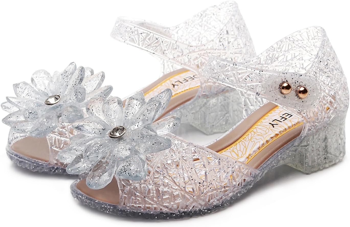 Flower Pairing Girls Princess Flats - Sparkly Design