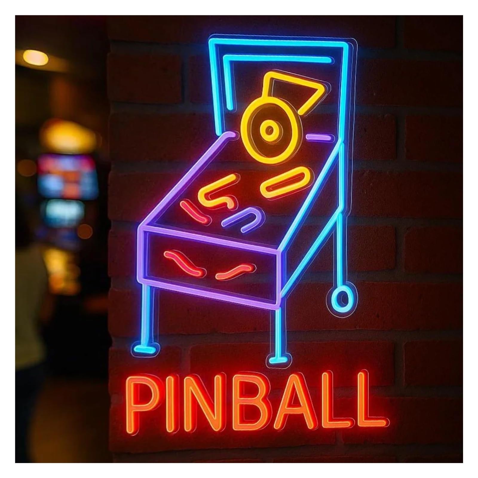 SHOUXI Sign Lamp Pinball Neon Sign for Home Party Game Room Club Business Signrsonalized Decoration Lamps Dimmable 50cm