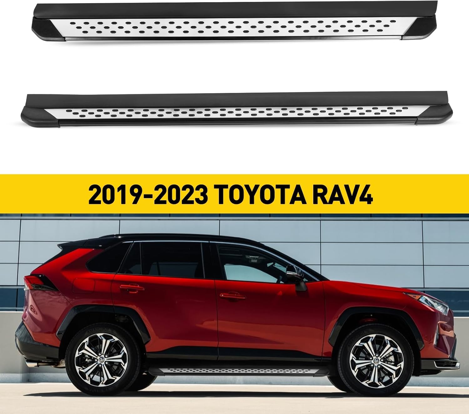 KYX Running Boards fit for Toyota RAV4 2019-2023,Running Boards fit for Toyota RAV4 Prime 2021-2023 Aluminum Alloy Car Door Side Steps Nerf Bars Truck Boards Step Rails