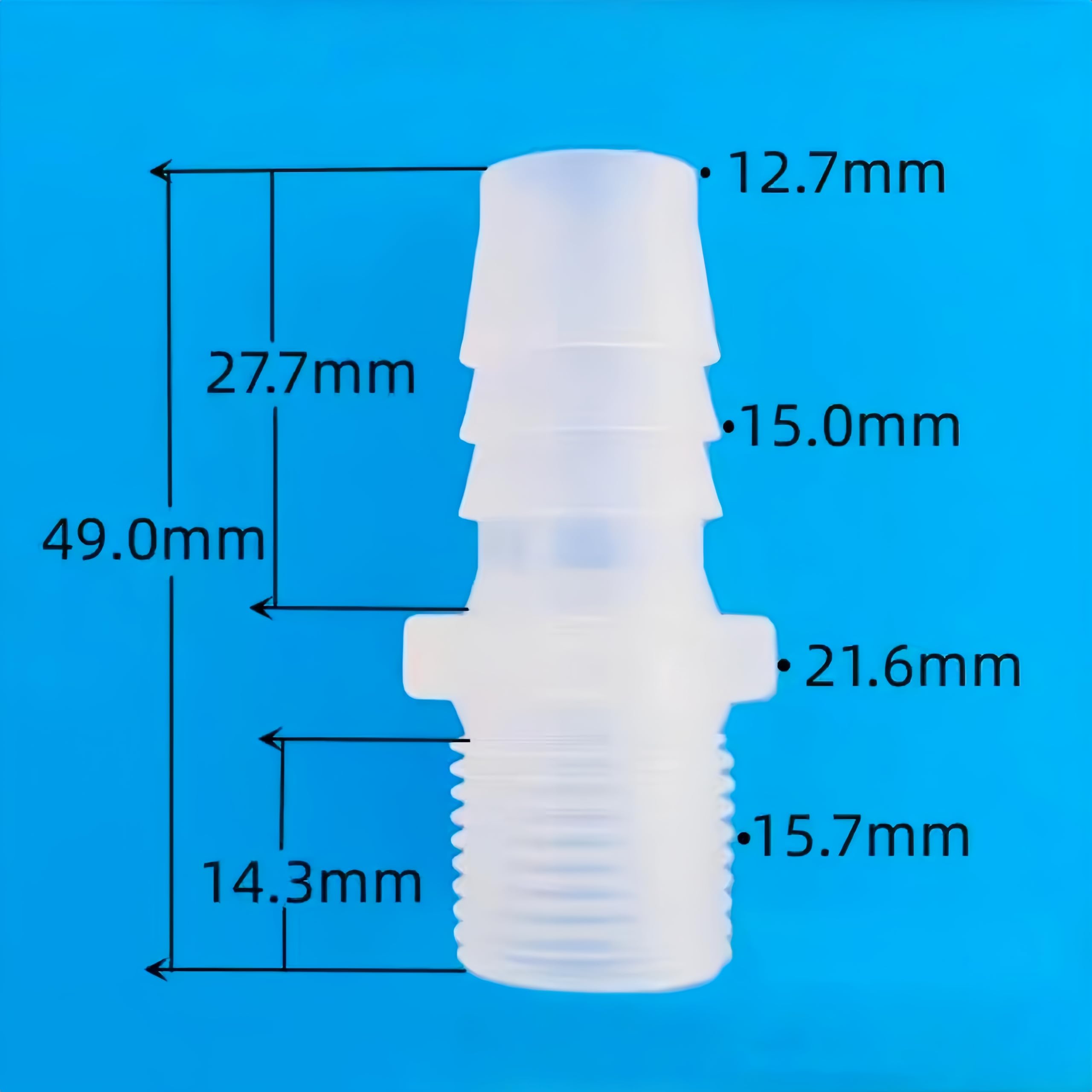 50 szt. Plastikowe złączki króćcowe do węża 3/8G złącze adaptera z gwintem męskim do laboratorium, maszyn spożywczych, sprzętu akwariowego i nie tylko(1/2inch 3/8G)