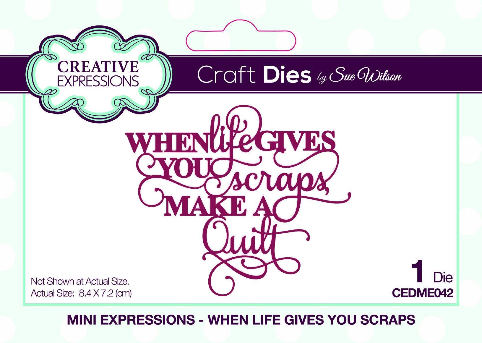 Sue Wilson Metal Mini Expressions - When Life Gives You Scraps Die Set, 8.4 X 7.2 Cm, Cedme042