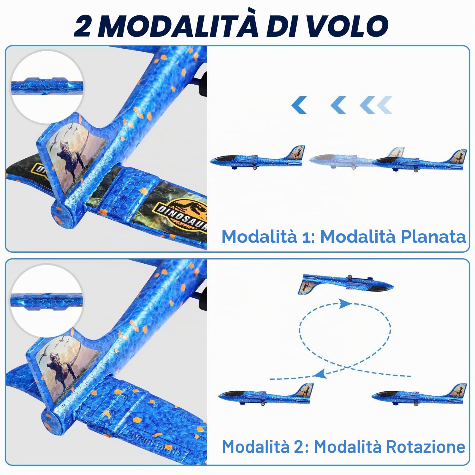 Joozmui Giocattoli Bambino 3 4 5 6 7 8 anni, Aereo Giocattolo Giochi Bambino 3-9 anni Regalo Bambino 3-10 anni Giochi da Esterno per Bambini Giochi Bambini 3-11 anni (3 Aereo Dino)